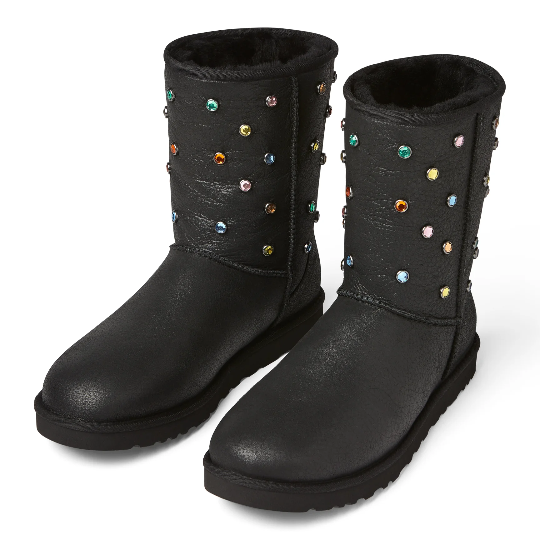 UGG GALLERY DEPT CLASSIC SHORT BLACK LEATHER