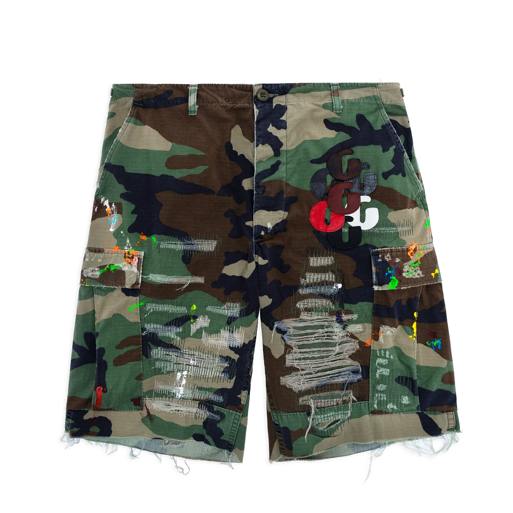 G PATCH WOODLAND CAMO CARGO SHORTS